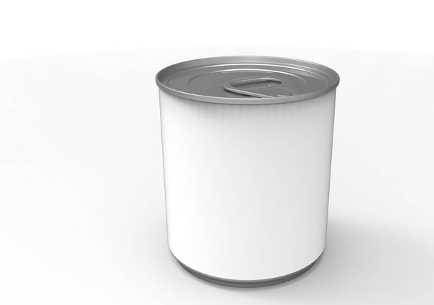 Boîte en fer blanc avec anneau de traction : vue latérale, supérieure et inférieure
. - Photo, image