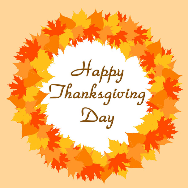 Happy Thanksgiving day card on white background illustration - Photo, Image