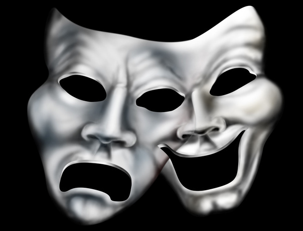 Слияние театральных масок
 - Фото, изображение