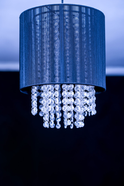 Lustre en cristal - lampe bleue
 - Photo, image