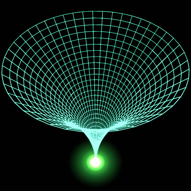 Zelená mřížka červí díra vektor - Vektor, obrázek