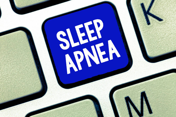 Sinal de texto mostrando Apneia do Sono. Foto conceitual Parada temporária da respiração durante o sono Ressonar
 - Foto, Imagem