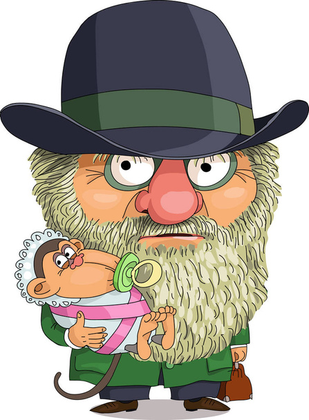 комічний карикатура смішні Дарвін - Вектор, зображення