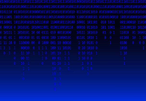 バイナリコードの背景。バイナリコードの背景をストリーミングする。デジタル技術の壁紙。サイバーデータ、復号化および暗号化。ハッカーの背景概念。ベクターイラスト - ベクター画像