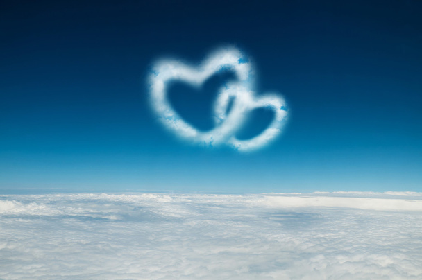 Két szív alakú felhők - Fotó, kép