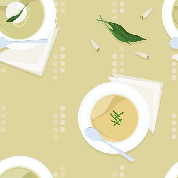 Soupe aux oignons servie - illustration vectorielle
 - Vecteur, image