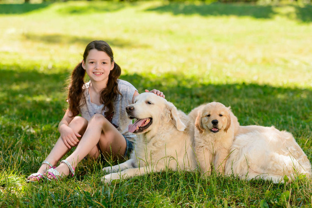 Ritratto di ragazza con cani
 - Foto, immagini