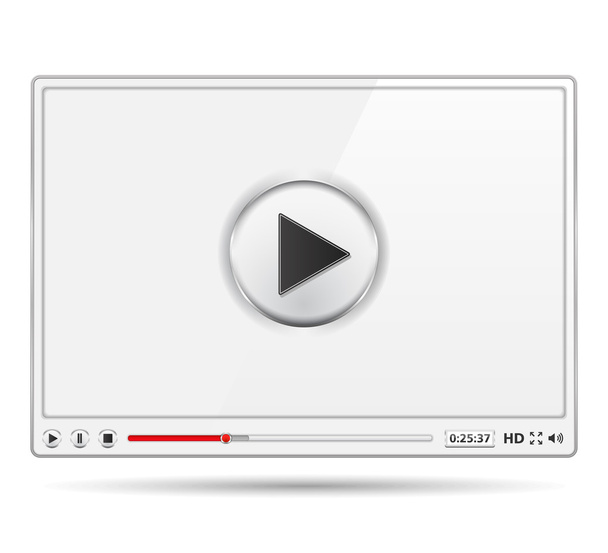 White Video Player - Διάνυσμα, εικόνα