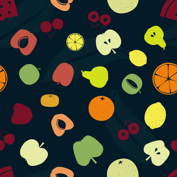 Différentes silhouettes de fruits - fond vectoriel
 - Vecteur, image