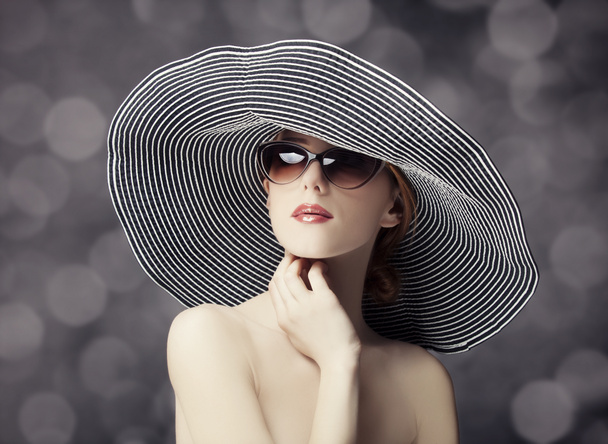 Fashion women in wide hat - Photo, Image