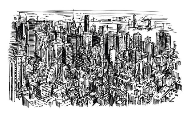 Πανόραμα ορίζοντα Νέας Υόρκης - Διάνυσμα, εικόνα