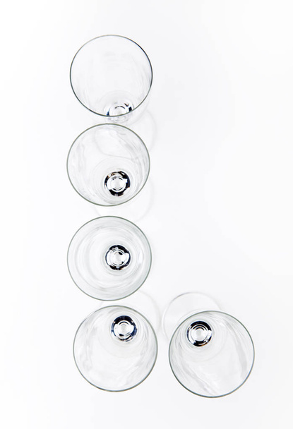 alphabet Empty champagne glass white background  - Valokuva, kuva