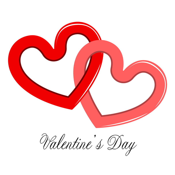 Pair of heart shapes. Valentine day - Vector, Imagen