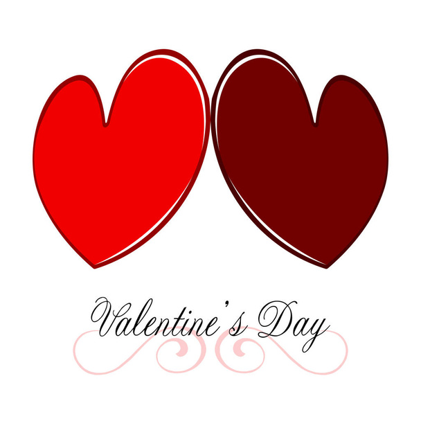 Pair of heart shapes. Valentine day - Vector, imagen