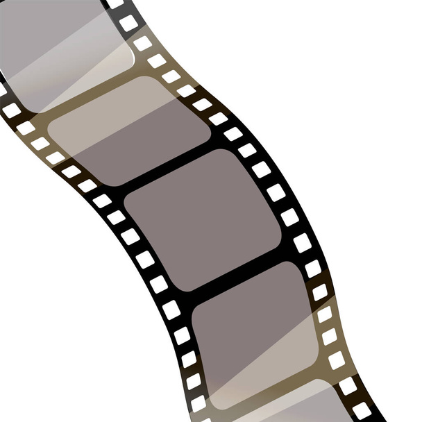 白の背景、3 d レンダリングに孤立した映画。3 d フィルム ストリップのベクトルの背景 - ベクター画像