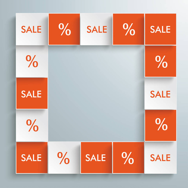 Squares with percents and text Sale on the gray background. Eps 10 vector file. - Vektor, obrázek