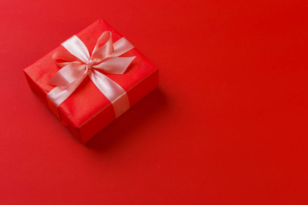 close up of gift box on colorful background - 写真・画像