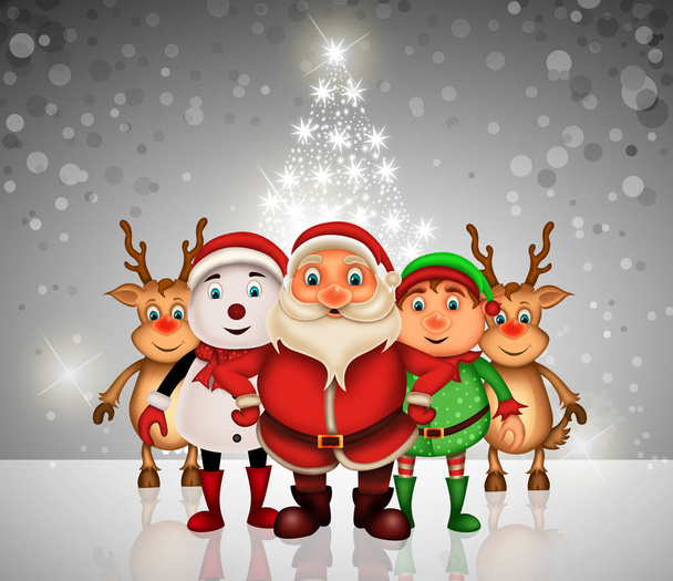  Joyeux Noël joyeux Noël, Père Noël avec rendez-vous joyeux, Père Noël et Elvis dans la scène de neige de Noël
 - Photo, image