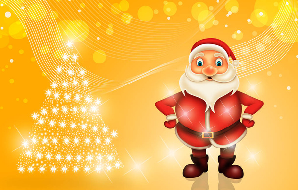  З Різдвом щасливого Різдва, Санта з rendeer, веселий, Санта-Клауса і Елвіс на Різдво Сніжна сцена - Фото, зображення