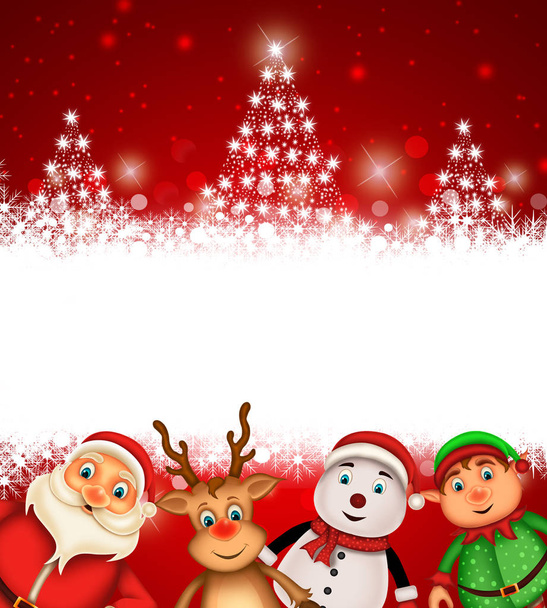    Merry Christmas happy christmas,santa with rendeer cheerful,Santa Claus and elvis in Christmas snow scene - Photo, Image