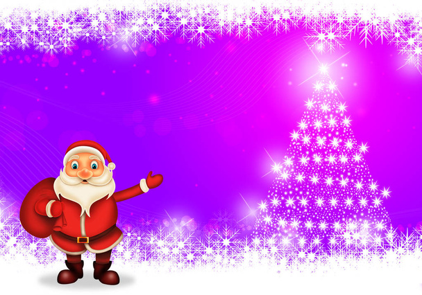   Prettige kerstdagen gelukkig Kerstmis, santa met rendeer vrolijke, Santa Claus en elvis in Kerstmis sneeuwtafereel - Foto, afbeelding