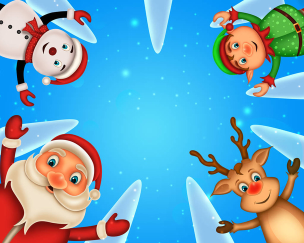   Joyeux Noël joyeux Noël, Père Noël avec rendez-vous joyeux, Père Noël et Elvis dans la scène de neige de Noël
 - Photo, image