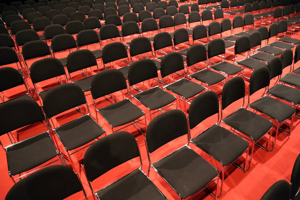Rows of empty seats of an empty conference hall - Photo, Image