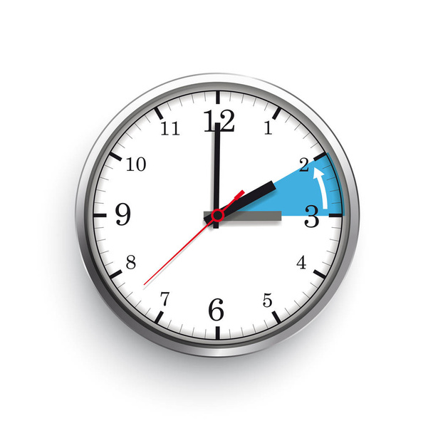 A clock for a time change to a standard time on the white background. Eps 10 vector file. - Vetor, Imagem