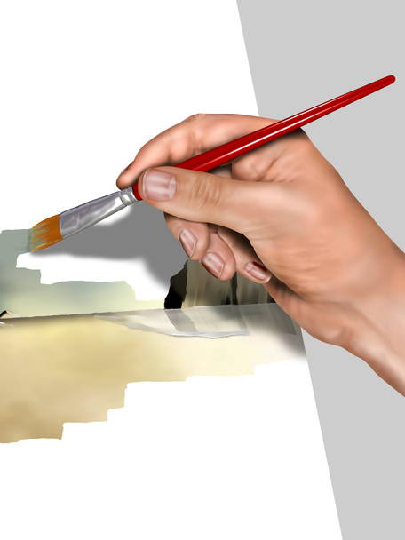 Artist painting a picture - Photo, Image