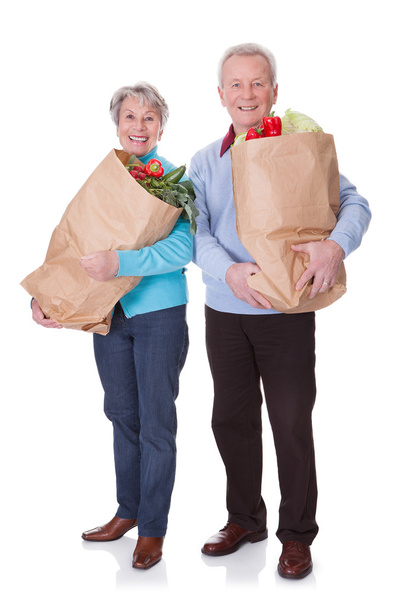 Senior Couple Shopping Vegetables - 写真・画像
