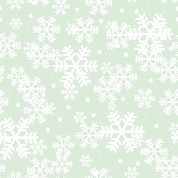 Mintgrüne Weihnachtsschneeflocken wiederholen Muster - Vektor, Bild