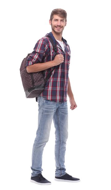 in full growth. handsome male student with a bag. - Fotografie, Obrázek