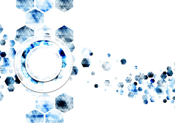 Геометричний технологічний цифровий абстрактний сучасний синій шестикутник шаблонний фон Векторний дизайн
 - Вектор, зображення