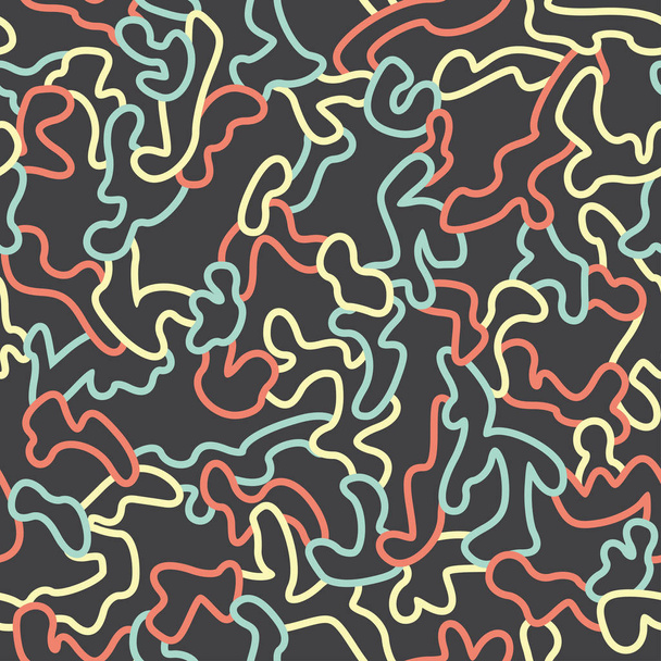 Seamless fashion pattern with curved elements - Vector, afbeelding