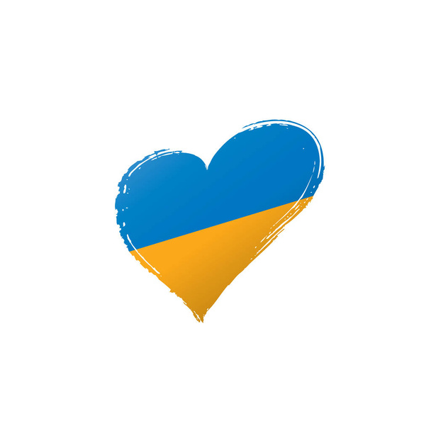 Ukraine Flagge, Vektorabbildung auf weißem Hintergrund - Vektor, Bild