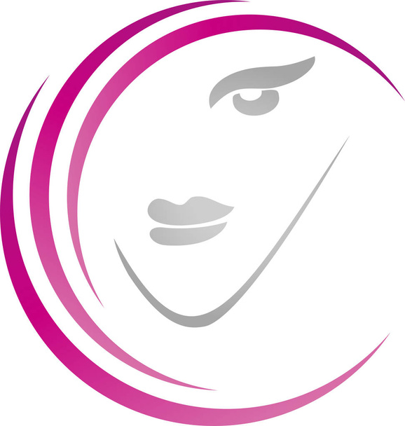 Πρόσωπο, γυναίκα, κομμώτρια, μαλλιά, λογότυπο - Διάνυσμα, εικόνα