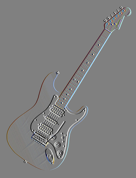 Abstract style embosed electric guitar - Photo, Image