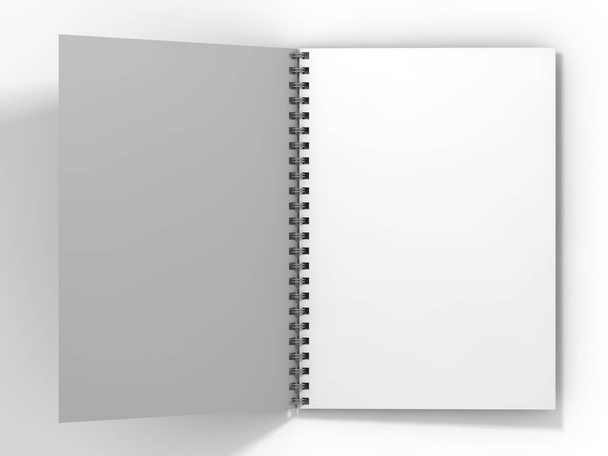Blank notebook on white background. 3D rendering - Photo, Image