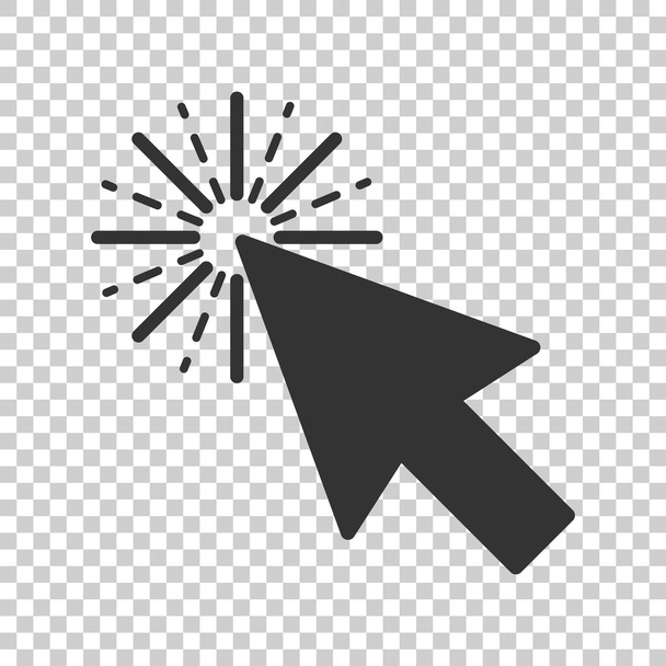 Computer mouse cursor icon in flat style. Arrow cursor vector illustration on isolated background. Mouse aim business concept. - Vector, Image