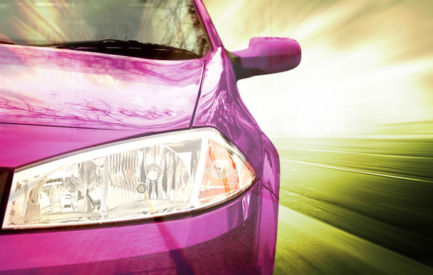 roze sport auto - voorzijde - Foto, afbeelding