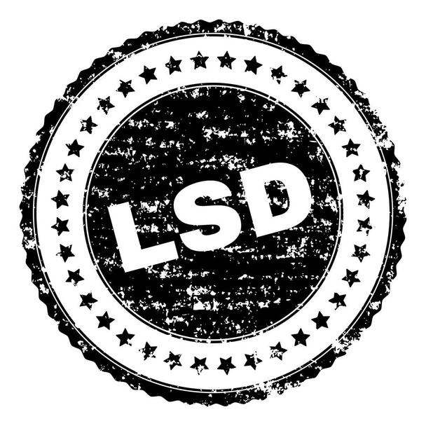 Grunge Textured LSD Stamp Seal - Vetor, Imagem
