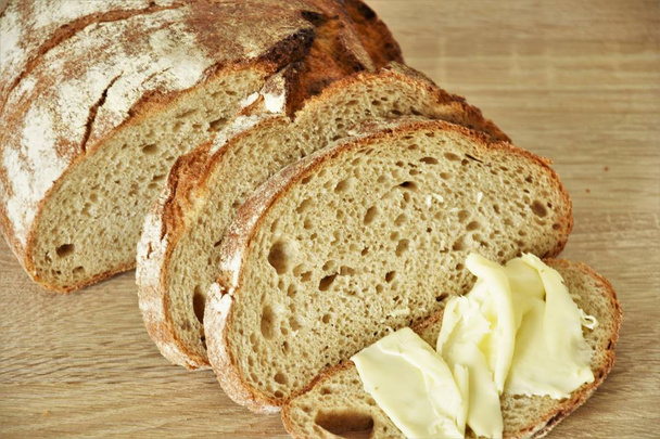 Pšeničný chléb a máslo - Fotografie, Obrázek