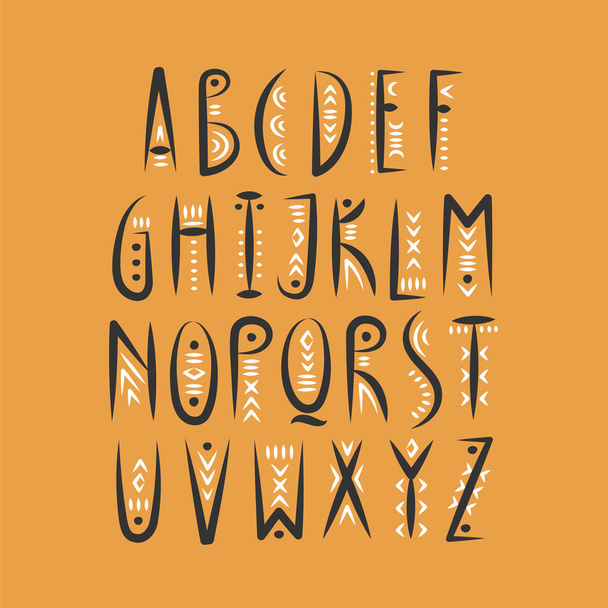 Vector trendy alphabet in pagan style. - Διάνυσμα, εικόνα