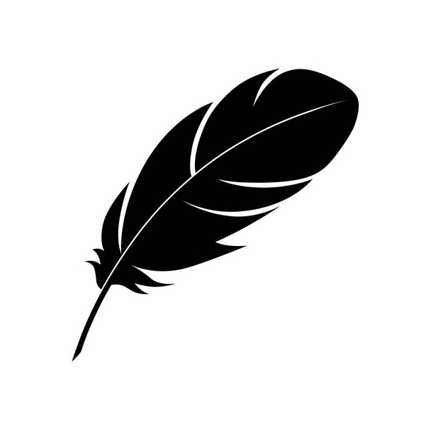 Feather teken of een symbool. Geïsoleerde abstracte pictogram op witte achtergrond. Vectorillustratie - Vector, afbeelding