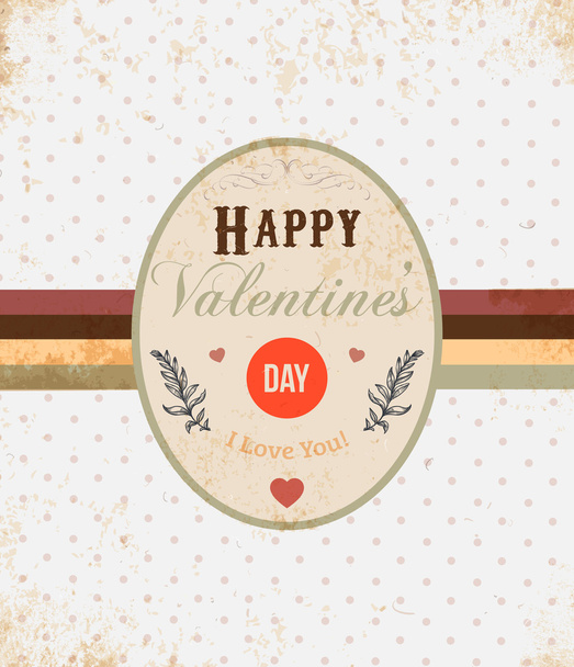 Happy Valentine's Day Lettering for love typographical design, old paper dotted background - Вектор,изображение