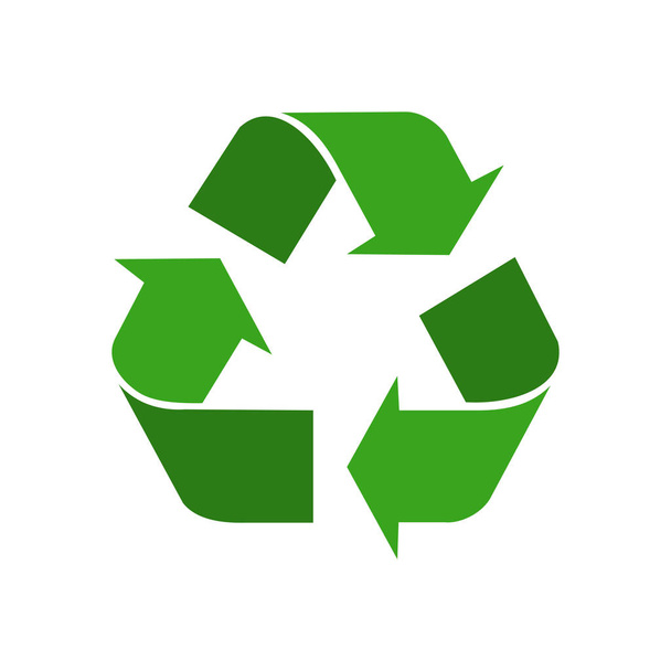 Symbole vert recyclé isolé sur fond blanc. Icône élément recyclé pour site web, application ou infographie. Signe dessin plat illustration vectorielle
 - Vecteur, image