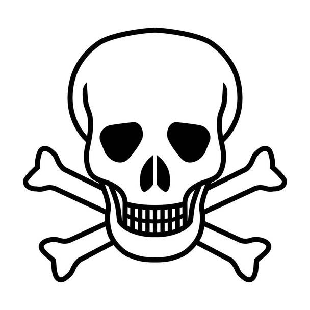 Teschio simbolo mortale e ossa isolate su sfondo bianco. Illustrazione astratta del vettore del segno
  - Vettoriali, immagini