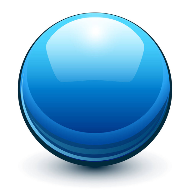 Glass sphere, blue 3D vector ball - Vettoriali, immagini