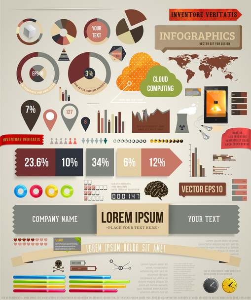 Set elements of infographics for design - Vektor, obrázek