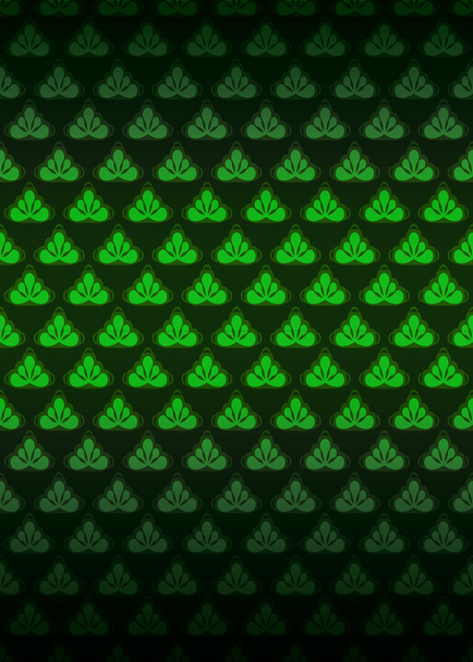 zelené listoví secesní vzor tmavé pozadí vektor - Vektor, obrázek